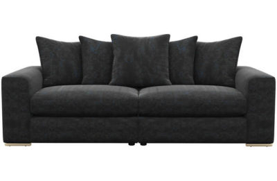 Florentine Extra Large Shimmer Fabric Sofa - Black